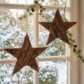 Decorative stars for hanging made of pine bark Pine stars 20cm 3 pcs | Floristik24.ie