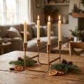 Antique Candle Holder For 4 Candles Gold 18×18cm H16.5cm | Floristik24.ie