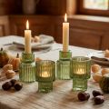 Glass Tealight Holder Green H8cm 4 Pcs | Floristik24.ie