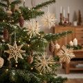 Christmas straw stars Christmas tree decorations 8cm 12 pieces | Floristik24.ie