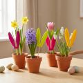 Bunny ears flocked Easter decoration on a stick as atmospheric flower picks 31cm 4pcs | Floristik24.ie