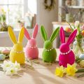 Easter bunny decorative figure with pearl necklace, perfect for living room or bedroom, 13cm, 4 pieces | Floristik24.ie