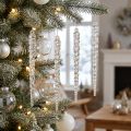 Decorative icicles for hanging winter clear glitter 14cm 4pcs | Floristik24.ie