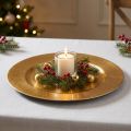 Plastic plate Ø33cm gold with gold leaf effect | Floristik24.ie