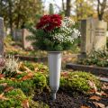 Grave vase silver 28.5cm | Floristik24.ie
