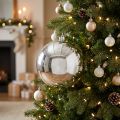 Christmas ball plastic small Ø14cm silver | Floristik24.ie