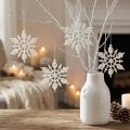 Snowflakes Decoration White Glitter Ice Crystals 10cm 12 pcs | Floristik24.ie