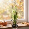 Grape hyacinth white in a glass for hanging H22cm | Floristik24.ie