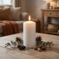 PURE pillar candle 130/70 natural wax candle with rapeseed wax candle decoration | Floristik24.ie