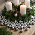 Decorative acorns silver, Advent decoration, natural autumn fruits, country house Ø1.5 – 2.5cm L1.5 – 3cm 300g | Floristik24.ie