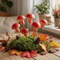 Decorative Mushrooms on Wire, Red, Autumn Decoration, for Sticking, 7cm, 24 Pieces | Floristik24.ie