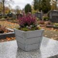 Flower box wooden planter shabby chic gray 12.5×14.5×14.5cm | Floristik24.ie