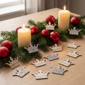 Scatter decoration crown Christmas wood glitter W4cm 72 pcs | Floristik24.ie