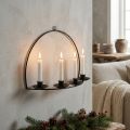 Wall Candle Holder Black Metal Stick Candle Holder 35×24cm | Floristik24.ie