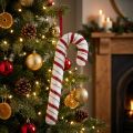 Deco Candy Cane Christmas Red White Striped H34cm | Floristik24.ie
