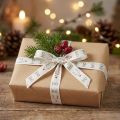 Gift ribbon Christmas Christmas ribbon Hohoho white 15mm 20m | Floristik24.ie