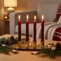 Metal candle plate, taper candle holder, gold, 23x9x4.5cm | Floristik24.ie