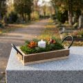 Wooden tray with handles decorative tray natural black 25×12.5×5cm | Floristik24.ie