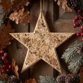 Wooden stars decorative decorative hanger rustic decorative wood Ø20cm | Floristik24.ie