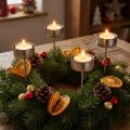 Tealight holder for sticking silver 21cm 8 pcs | Floristik24.ie