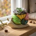 Decorative snail plant pot, ceramic flower pot, colorful, 19×8.5×11cm | Floristik24.ie