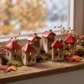 Ceramic house with red roof, window and heart – 6 cm – Idyllic decoration for home and garden – 6 pieces | Floristik24.ie