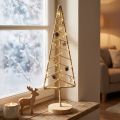 Christmas tree decoration with base wood metal natural 18x12x51cm | Floristik24.ie