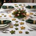 Scatter decoration stars green and gold with glitter table decoration Christmas 4/5cm 40 pcs | Floristik24.ie
