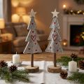 Christmas tree made of felt decoration with hearts grey red 28cm 4 pieces | Floristik24.ie