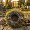 Moss wreath, decorative wreath, green moss with mouse-ear moss, natural, Ø30cm | Floristik24.ie