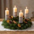 Stick candle holders, silver-grey, Ø22mm, H10cm, 4 pieces | Floristik24.ie
