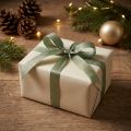 Gift ribbon herringbone pattern green gold 15mm 20m | Floristik24.ie