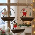 Christmas pendant Santa Claus snowman Ø12cm 3pcs | Floristik24.ie