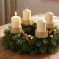 Floral candle holders for sticking Golden Ø8.8cm H13.7cm 4 pcs Antique look | Floristik24.ie