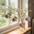 Wall decoration wooden flower butterfly white pink 10×9cm 8 pcs | Floristik24.ie
