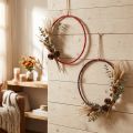 Decorative ring jute decoration loop red dark red Ø30cm 4pcs | Floristik24.ie
