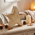 Rustic decorative wooden star – Natural wood look, 20x7 cm – Versatile room decoration | Floristik24.ie