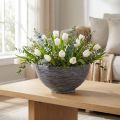 Decorative bowl round plant bowl grey black Ø40cm H19,5cm | Floristik24.ie