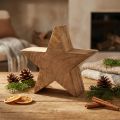 Wooden decoration star decoration mango wood table decoration natural Ø20cm | Floristik24.ie