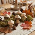 Scatter decoration mini mushrooms wooden decoration natural with bark Ø2cm 36 pieces | Floristik24.ie