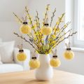Easter Bunny Decoration for Hanging, Fluffy Bunny, Yellow, Ø7cm, 6 Pieces | Floristik24.ie
