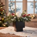 Black cube planter with base, modern, 22cm | Floristik24.ie
