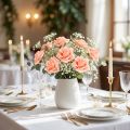 Foam Rose Ø 6cm salmon pink 27 pcs | Floristik24.ie