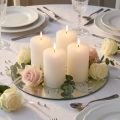 Solid-color pillar candles, white, 70x100mm, set of 4, wedding decoration, premium | Floristik24.ie