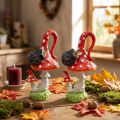 Fly agaric with hedgehog decoration mushroom autumn decoration H14cm 2pcs | Floristik24.ie