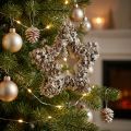 Star for hanging, Christmas decoration, white, glitter, Ø15cm | Floristik24.ie