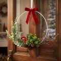 Decorative wreath eucalyptus, berries and cones artificial Ø30cm | Floristik24.ie