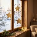 Christmas decoration star pendant gold black 12.5cm 3pcs | Floristik24.ie