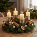 Stick candle holder silver Ø22mm 10.5cm 12 pcs | Floristik24.ie