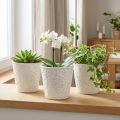 Planter Ceramic Plant Pot White Ø11cm H11cm 3pcs | Floristik24.ie